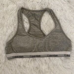Calvin Klein gray racerback training bra